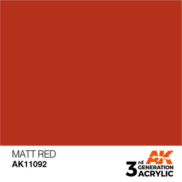 AK Interactive AK11092 Matt Red Acrylic Paint 17ml (3rd Generation)